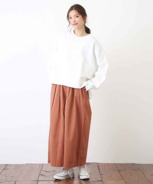 CUBE SUGAR（キューブシュガー）の「スラブ天竺パフスリーブビッグクルー（Tシャツ/カットソー・レディース・ホワイト/ベージュ/ネイビー/カーキ・M）」の12枚目の写真