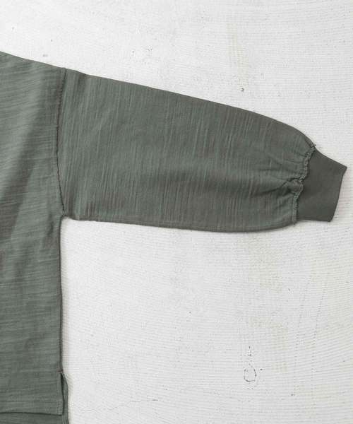 CUBE SUGAR（キューブシュガー）の「スラブ天竺パフスリーブビッグクルー（Tシャツ/カットソー・レディース・ホワイト/ベージュ/ネイビー/カーキ・M）」の8枚目の写真