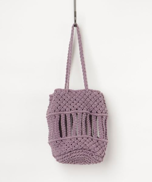 RIVE DROITE(リヴドロワ)の「マクラメバッグ(ショルダーバッグ・レディース・アイボリー/ブラック/ラベンダー・FREE)」の7枚目の写真