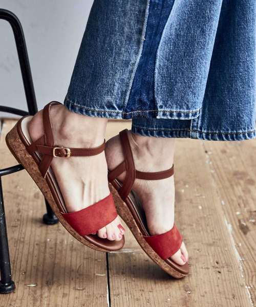 WA ORiental TRaffic（ダブルエーオリエンタルトラフィック）の「春夏新作★厚底コルクヒールサンダル★8654（サンダル・レディース・グリーン/グレー/レッド/ネイビー・3L/LL/L/S/M/SS）」の4枚目の写真