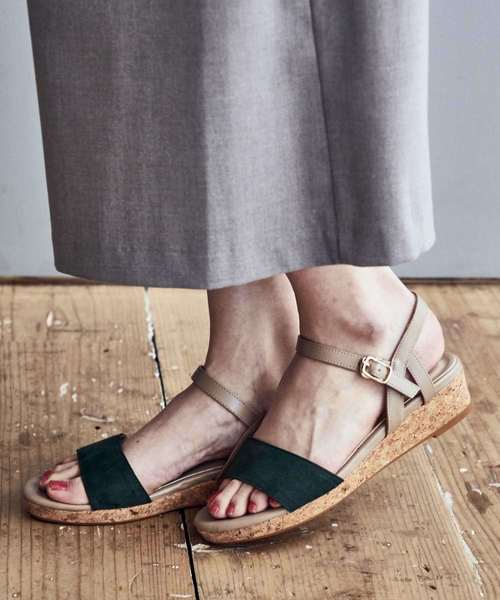 WA ORiental TRaffic（ダブルエーオリエンタルトラフィック）の「春夏新作★厚底コルクヒールサンダル★8654（サンダル・レディース・グリーン/グレー/レッド/ネイビー・3L/LL/L/S/M/SS）」の2枚目の写真