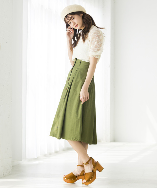 WEGO（ウィゴー）の「WEGO/パフスリーブレース5分袖Tシャツ（Tシャツ/カットソー・レディース・ホワイト/ブラック/アイボリー・FREE）」の11枚目の写真