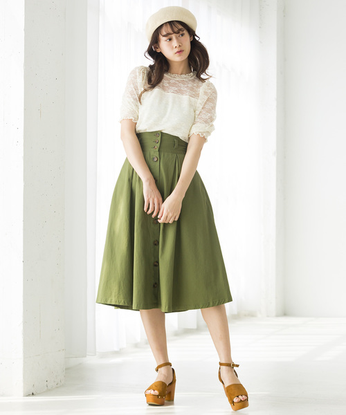 WEGO（ウィゴー）の「WEGO/パフスリーブレース5分袖Tシャツ（Tシャツ/カットソー・レディース・ホワイト/ブラック/アイボリー・FREE）」の12枚目の写真