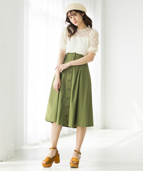 WEGO（ウィゴー）の「WEGO/パフスリーブレース5分袖Tシャツ（Tシャツ/カットソー・レディース・ホワイト/ブラック/アイボリー・FREE）」の13枚目の写真