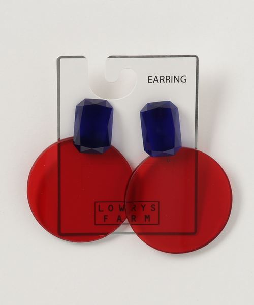 LOWRYS FARM（ローリーズファーム）の「バイカラーアクリルイヤリング　800627（イヤリング・レディース・レッド/イエロー/グリーン・FREE）」の3枚目の写真