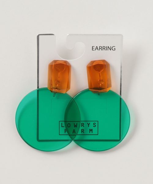 LOWRYS FARM（ローリーズファーム）の「バイカラーアクリルイヤリング　800627（イヤリング・レディース・レッド/イエロー/グリーン・FREE）」の2枚目の写真