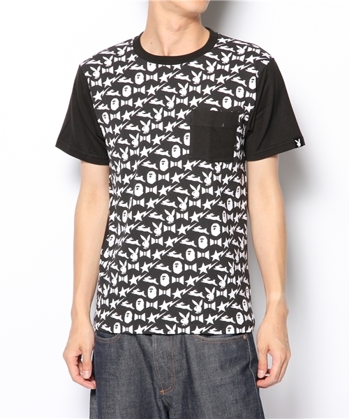 A BATHING APE（アベイシングエイプ）の「PLAYBOY POCKET（Tシャツ/カットソー・メンズ・ブラック・MEDIUM/SMALL/XX-LARGE/LARGE/X-LARGE）」の2枚目の写真