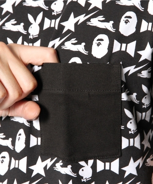 A BATHING APE（アベイシングエイプ）の「PLAYBOY POCKET（Tシャツ/カットソー・メンズ・ブラック・MEDIUM/SMALL/XX-LARGE/LARGE/X-LARGE）」の7枚目の写真