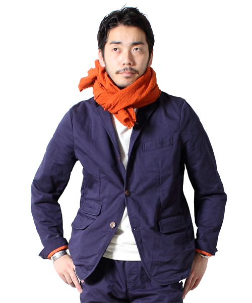 BEAMS PLUS（ビームスプラス）の「□dip / コットンストレッチ 3ボタンジャケット（テーラードジャケット・メンズ・ベージュ/ネイビー・SMALL/MEDIUM/LARGE）」の2枚目の写真