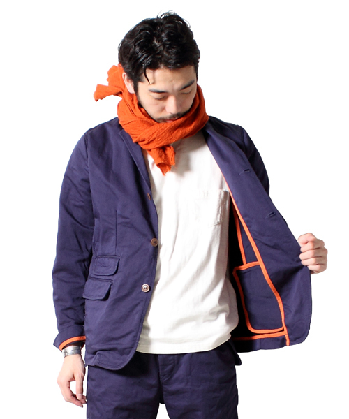 BEAMS PLUS（ビームスプラス）の「□dip / コットンストレッチ 3ボタンジャケット（テーラードジャケット・メンズ・ベージュ/ネイビー・SMALL/MEDIUM/LARGE）」の12枚目の写真