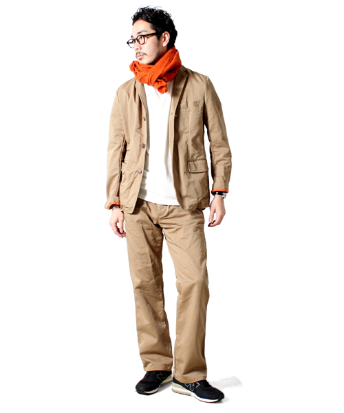 BEAMS PLUS（ビームスプラス）の「□dip / コットンストレッチ 3ボタンジャケット（テーラードジャケット・メンズ・ベージュ/ネイビー・SMALL/MEDIUM/LARGE）」の13枚目の写真