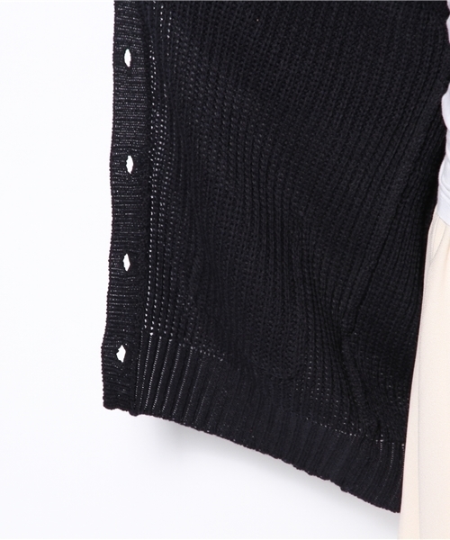 POU DOU DOU（プードゥドゥ）の「ワッペン付き畦編みカーディガン（カーディガン/ボレロ・レディース・キャメル/アイボリー/ネイビー・03）」の12枚目の写真