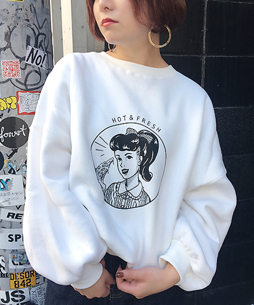 apres jour（アプレジュール）の「アソートレトロプリントスウェット【ZOZOTOWN限定アイテム】（スウェット・レディース・ベージュ/パープル/オフホワイト/ボルドー/ダークブルー/ライトベージュ・フリー）」の2枚目の写真