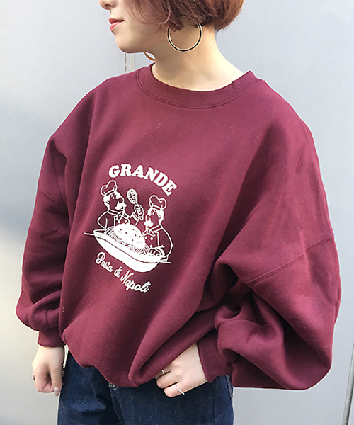 apres jour（アプレジュール）の「アソートレトロプリントスウェット【ZOZOTOWN限定アイテム】（スウェット・レディース・ベージュ/パープル/オフホワイト/ボルドー/ダークブルー/ライトベージュ・フリー）」の6枚目の写真