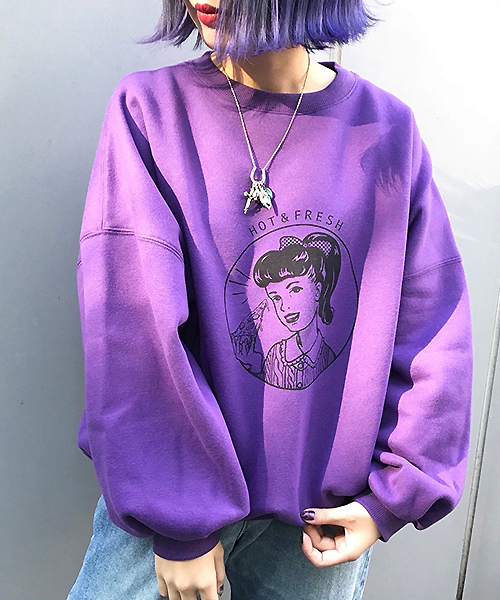 apres jour（アプレジュール）の「アソートレトロプリントスウェット【ZOZOTOWN限定アイテム】（スウェット・レディース・ベージュ/パープル/オフホワイト/ボルドー/ダークブルー/ライトベージュ・フリー）」の12枚目の写真