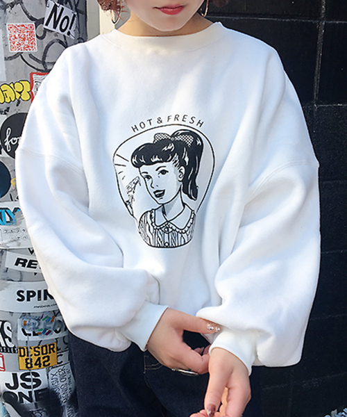 apres jour（アプレジュール）の「アソートレトロプリントスウェット【ZOZOTOWN限定アイテム】（スウェット・レディース・ベージュ/パープル/オフホワイト/ボルドー/ダークブルー/ライトベージュ・フリー）」の19枚目の写真