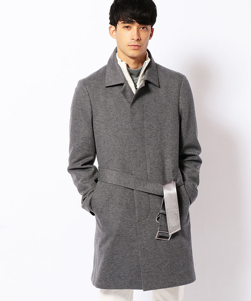 COMME CA MEN(コムサメン)の「ジャージステンカラ―コート(ステンカラーコート)」|グレー