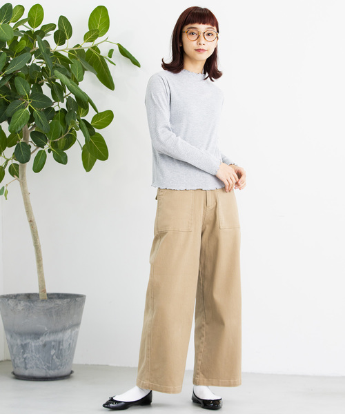 WEGO（ウィゴー）の「WEGO/メロウハイネックTシャツ（Tシャツ/カットソー・レディース・ライトピンク/ブラック/杢グレー/オフホワイト・FREE）」の13枚目の写真