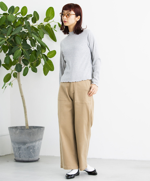 WEGO（ウィゴー）の「WEGO/メロウハイネックTシャツ（Tシャツ/カットソー・レディース・ライトピンク/ブラック/杢グレー/オフホワイト・FREE）」の14枚目の写真