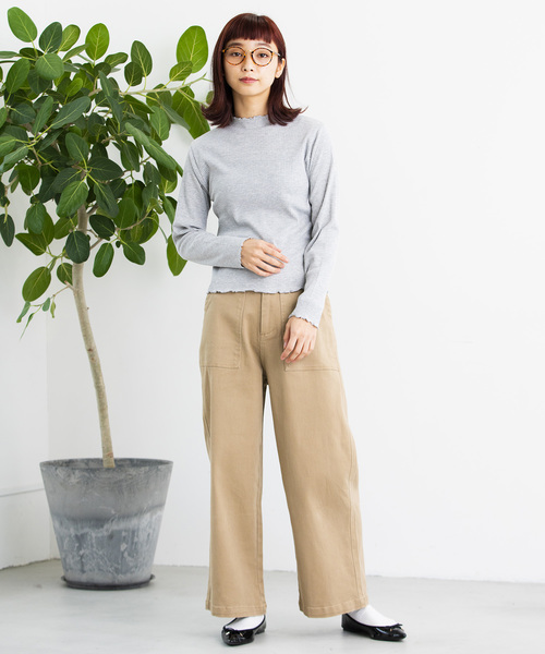 WEGO（ウィゴー）の「WEGO/メロウハイネックTシャツ（Tシャツ/カットソー・レディース・ライトピンク/ブラック/杢グレー/オフホワイト・FREE）」の15枚目の写真