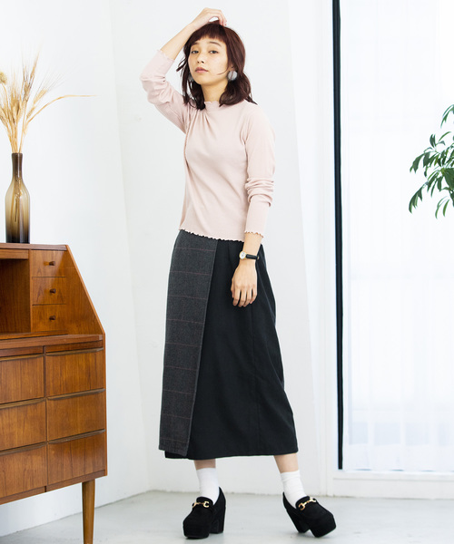 WEGO（ウィゴー）の「WEGO/メロウハイネックTシャツ（Tシャツ/カットソー・レディース・ライトピンク/ブラック/杢グレー/オフホワイト・FREE）」の17枚目の写真