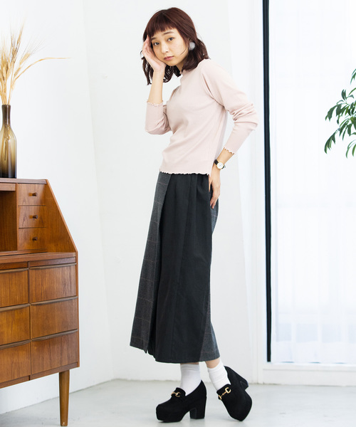 WEGO（ウィゴー）の「WEGO/メロウハイネックTシャツ（Tシャツ/カットソー・レディース・ライトピンク/ブラック/杢グレー/オフホワイト・FREE）」の18枚目の写真