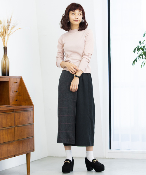 WEGO（ウィゴー）の「WEGO/メロウハイネックTシャツ（Tシャツ/カットソー・レディース・ライトピンク/ブラック/杢グレー/オフホワイト・FREE）」の19枚目の写真