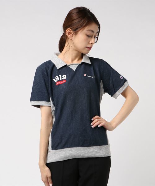 Champion Golf(チャンピオンゴルフ)の「【Champion/チャンピオン】レディース GOLF リバースウィーブ ガゼットポロ(ポロシャツ・レディース・ブラック/ホワイト/グレー/ネイビー/イエロー/レッド/グリーン・MEDIUM/LARGE)」の5枚目の写真