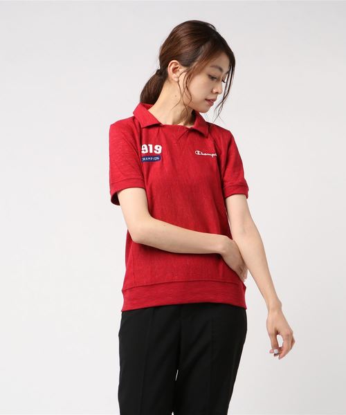 Champion Golf(チャンピオンゴルフ)の「【Champion/チャンピオン】レディース GOLF リバースウィーブ ガゼットポロ(ポロシャツ・レディース・ブラック/ホワイト/グレー/ネイビー/イエロー/レッド/グリーン・MEDIUM/LARGE)」の7枚目の写真