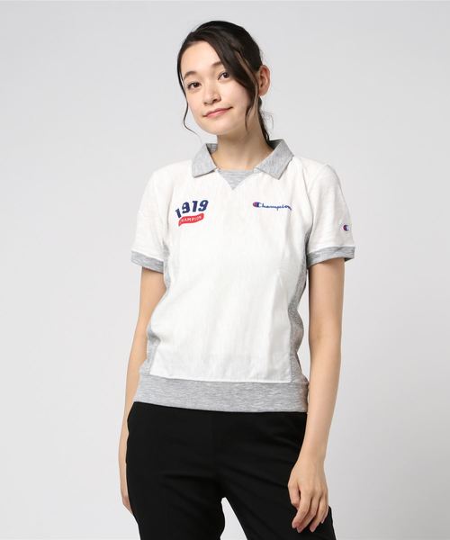 Champion Golf(チャンピオンゴルフ)の「【Champion/チャンピオン】レディース GOLF リバースウィーブ ガゼットポロ(ポロシャツ・レディース・ブラック/ホワイト/グレー/ネイビー/イエロー/レッド/グリーン・MEDIUM/LARGE)」の1枚目の写真