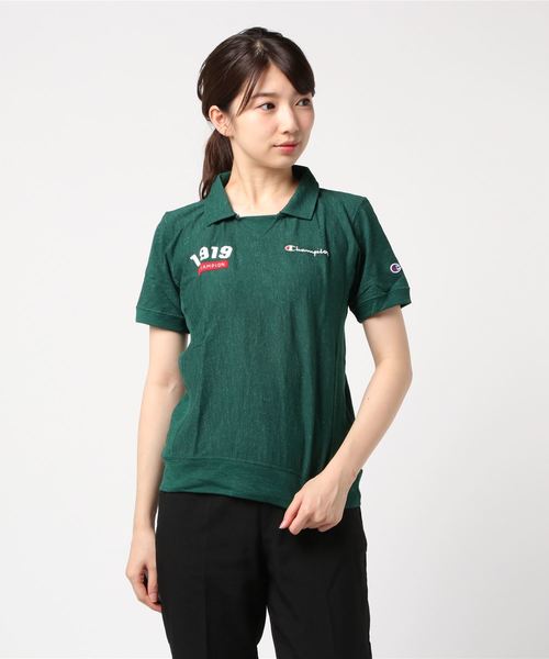 Champion Golf(チャンピオンゴルフ)の「【Champion/チャンピオン】レディース GOLF リバースウィーブ ガゼットポロ(ポロシャツ・レディース・ブラック/ホワイト/グレー/ネイビー/イエロー/レッド/グリーン・MEDIUM/LARGE)」の4枚目の写真