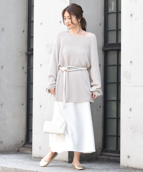 DouDou（ドゥドゥ）の「クレーターサテンマーメイドスカート（スカート・レディース・ホワイト/ピンク/ゴールド・FREE）」の9枚目の写真