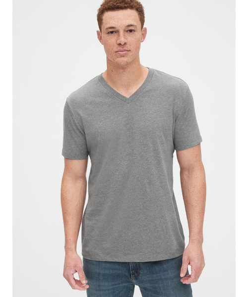 GAP（ギャップ）の「スタンダードVネックTシャツ（Tシャツ/カットソー・メンズ・ホワイト/ライトグレー/ブラック/ネイビー/グレー・S/M/L/XL/XS/XXS）」の4枚目の写真