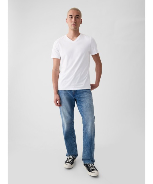 GAP（ギャップ）の「スタンダードVネックTシャツ（Tシャツ/カットソー・メンズ・ホワイト/ライトグレー/ブラック/ネイビー/グレー・S/M/L/XL/XS/XXS）」の7枚目の写真
