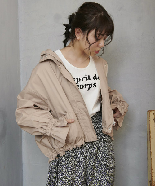 OLIVE des OLIVE（オリーブデオリーブ）の「フロッキープリントちびT（Tシャツ/カットソー・レディース・ブラック/ベージュ/ラベンダー/オフホワイト・FREE）」の16枚目の写真