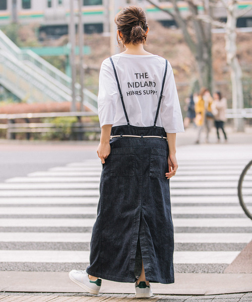 Munich（ミューニック）の「ロゴプリント　前後２Ｗａｙ七分袖Tシャツ（Tシャツ/カットソー・レディース・ラベンダー/ピンク/カーキ/ベージュ/ホワイト・FREE）」の6枚目の写真