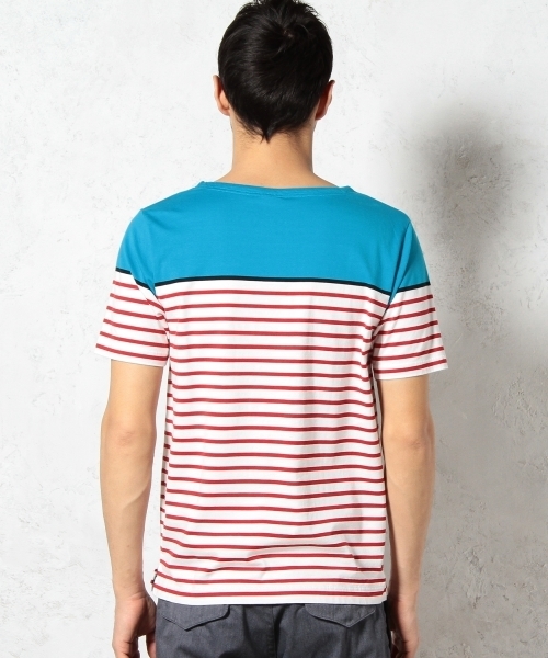 green label relaxing（グリーンレーベルリラクシング）の「◎PANEL/BORDER BOAT S/S Tシャツ ◆（Tシャツ/カットソー・メンズ・ターコイズブルー/ネイビー/グレー/ケリー・X-LARGE/SMALL/LARGE/MEDIUM）」の10枚目の写真