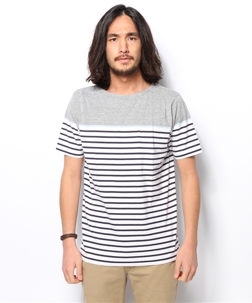 green label relaxing（グリーンレーベルリラクシング）の「◎PANEL/BORDER BOAT S/S Tシャツ ◆（Tシャツ/カットソー・メンズ・ターコイズブルー/ネイビー/グレー/ケリー・X-LARGE/SMALL/LARGE/MEDIUM）」の6枚目の写真