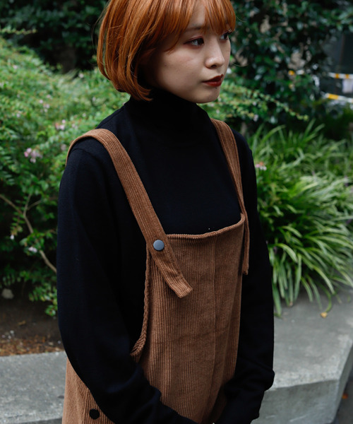 VANNIE U（ヴァニーユー）の「VANNIE U コーデュロイジャンパースカート（ワンピース・レディース・ベージュ/ブラウン・FREE）」の12枚目の写真