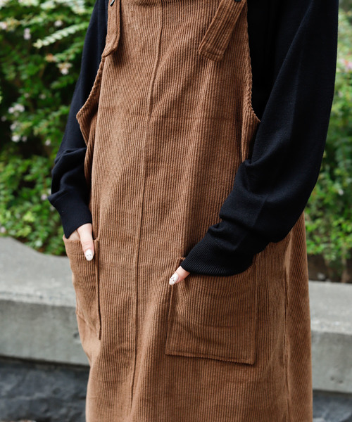 VANNIE U（ヴァニーユー）の「VANNIE U コーデュロイジャンパースカート（ワンピース・レディース・ベージュ/ブラウン・FREE）」の14枚目の写真