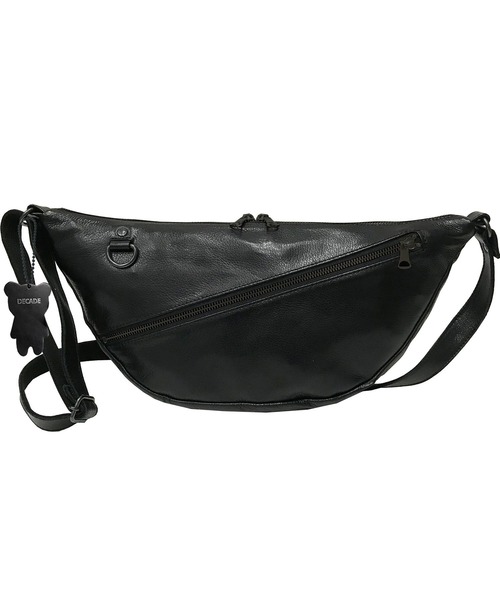 DECADE（ディケイド）の「ソフトホースレザー・ショルダーバッグDECADE(No-01226) Oiled Horse Leather Body Bag　ディケイド（ショルダーバッグ・メンズ・ブラック/ブラック系その他・フリー）」の13枚目の写真