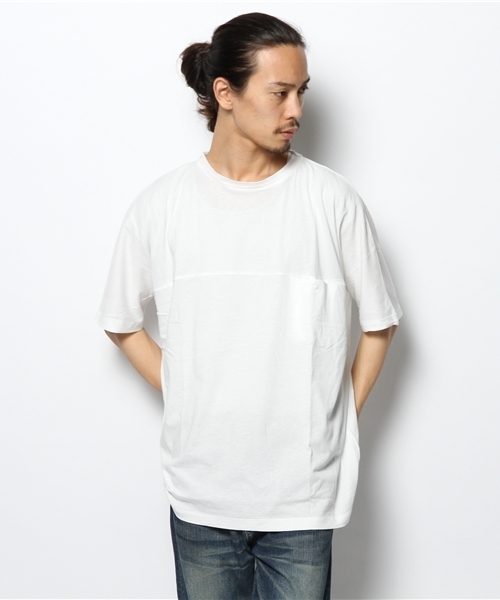 WHO'S WHO gallery(フーズフーギャラリー)の「【GIGGER】スナップビッグTEE(Tシャツ/カットソー・メンズ・ホワイト/ブルー/ネイビー・MEDIUM/LARGE)」の12枚目の写真