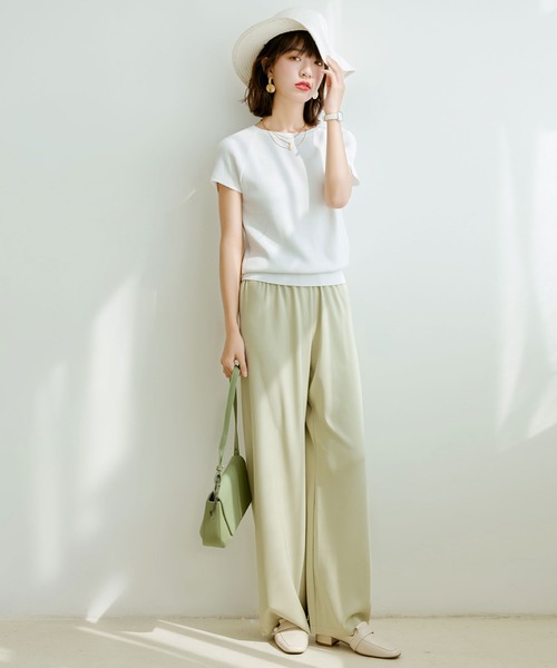 SAISON DE PAPILLON（セゾンドパピヨン）の「ラグランスリーブバックオープンプルオーバー（Tシャツ/カットソー・レディース・ブラック/ベージュ/ホワイト/ピンク/ライトブルー/カーキ/ブラウン/ネイビー・M/L）」の13枚目の写真