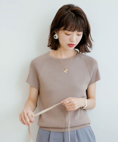 SAISON DE PAPILLON（セゾンドパピヨン）の「ラグランスリーブバックオープンプルオーバー（Tシャツ/カットソー・レディース・ブラック/ベージュ/ホワイト/ピンク/ライトブルー/カーキ/ブラウン/ネイビー・M/L）」の16枚目の写真