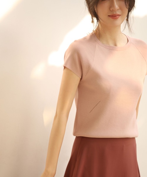 SAISON DE PAPILLON（セゾンドパピヨン）の「ラグランスリーブバックオープンプルオーバー（Tシャツ/カットソー・レディース・ブラック/ベージュ/ホワイト/ピンク/ライトブルー/カーキ/ブラウン/ネイビー・M/L）」の11枚目の写真