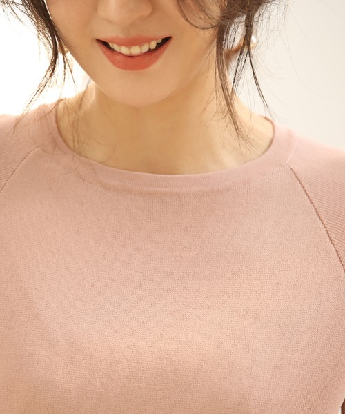 SAISON DE PAPILLON（セゾンドパピヨン）の「ラグランスリーブバックオープンプルオーバー（Tシャツ/カットソー・レディース・ブラック/ベージュ/ホワイト/ピンク/ライトブルー/カーキ/ブラウン/ネイビー・M/L）」の18枚目の写真