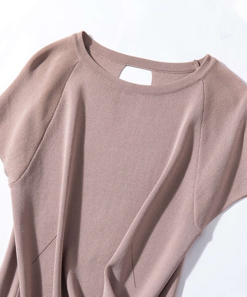 SAISON DE PAPILLON（セゾンドパピヨン）の「ラグランスリーブバックオープンプルオーバー（Tシャツ/カットソー・レディース・ブラック/ベージュ/ホワイト/ピンク/ライトブルー/カーキ/ブラウン/ネイビー・M/L）」の12枚目の写真