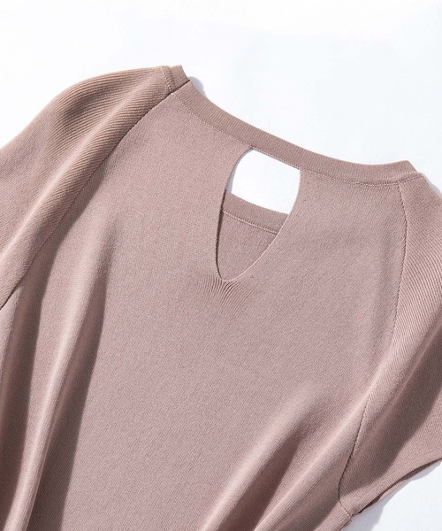 SAISON DE PAPILLON（セゾンドパピヨン）の「ラグランスリーブバックオープンプルオーバー（Tシャツ/カットソー・レディース・ブラック/ベージュ/ホワイト/ピンク/ライトブルー/カーキ/ブラウン/ネイビー・M/L）」の19枚目の写真