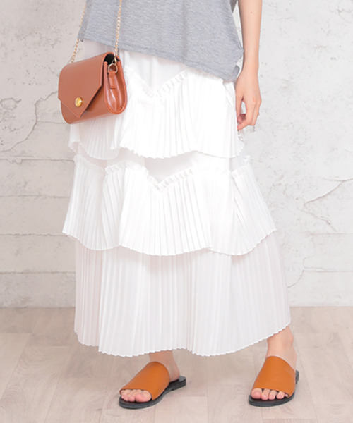 Girly Doll（ガーリードール）の「ティアードスカート（スカート・レディース・ホワイト/グリーン・S/M/L）」の8枚目の写真