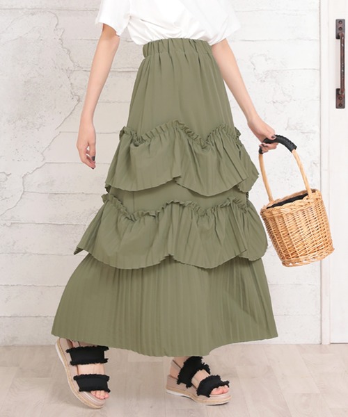 Girly Doll（ガーリードール）の「ティアードスカート（スカート・レディース・ホワイト/グリーン・S/M/L）」の16枚目の写真